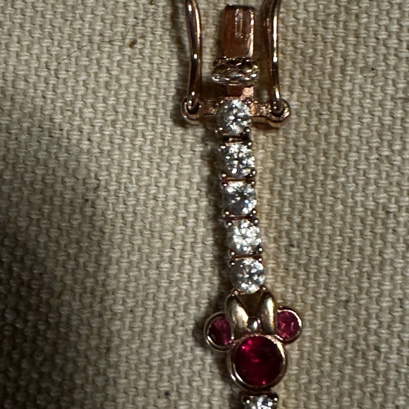 MINNIE MOUSE DIAMONIQUE ROSE GOLD TENNIS BRACELET - Picture 4 of 5